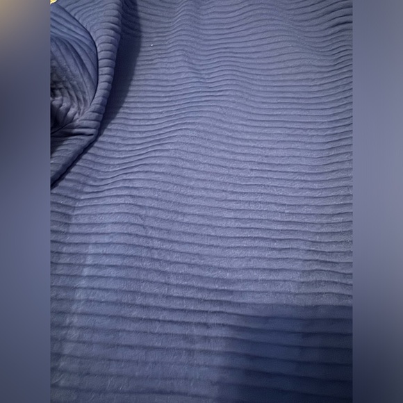 Nike Navy Royal Blue Ribbed Dri Fit Cropped Pullover Hoodie Medium White Swoosh - Picture 7 of 8